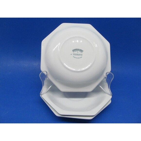 Johnson Brothers Heritage White Octagon Set Of 3 Bread Plates And 3 Saucers - Picture 3 of 14